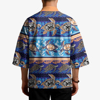 Hawaii Turtles Pattern Special Blue Kimono - Polynesian Pride
