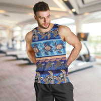 Hawaii Turtles Pattern Special Blue Men Tank Top - Polynesian Pride