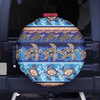 Hawaii Turtles Pattern Special Blue Spare Tire Cover - Polynesian Pride