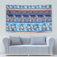 Hawaii Turtles Pattern Special Blue Tapestry - Polynesian Pride