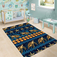 Hawaii Turtles Starfish Unique Pattern Area Rug - Polynesian Pride
