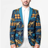 Hawaii Turtles Starfish Unique Pattern Blazer - Polynesian Pride