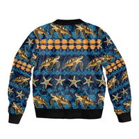 Hawaii Turtles Starfish Unique Pattern Bomber Jacket - Polynesian Pride
