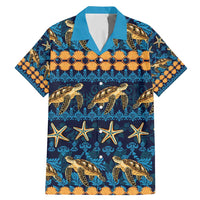 Hawaii Turtles Starfish Unique Pattern Family Matching Mermaid Dress and Hawaiian Shirt - Polynesian Pride