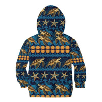 Hawaii Turtles Starfish Unique Pattern Kid Hoodie - Polynesian Pride