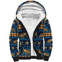 Hawaii Turtles Starfish Unique Pattern Sherpa Hoodie - Polynesian Pride