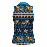 Hawaii Turtles Starfish Unique Pattern Women Sleeveless Polo Shirt LT01 - Polynesian Pride
