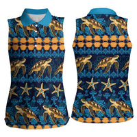 Hawaii Turtles Starfish Unique Pattern Women Sleeveless Polo Shirt LT01 - Polynesian Pride