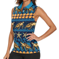 Hawaii Turtles Starfish Unique Pattern Women Sleeveless Polo Shirt LT01 - Polynesian Pride