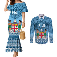fiji-rugby-couples-matching-mermaid-dress-and-long-sleeve-button-shirts-fijian-go-2023-world-cup