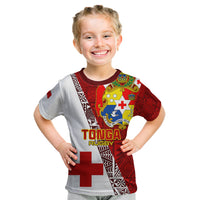 Tonga Rugby Kid T Shirt Tongan Go 2023 World Cup LT01 Red - Polynesian Pride