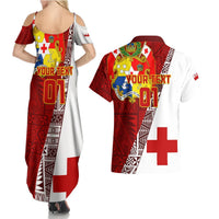 Custom Tonga Rugby Couples Matching Summer Maxi Dress and Hawaiian Shirt Tongan Go 2023 World Cup LT01 - Polynesian Pride