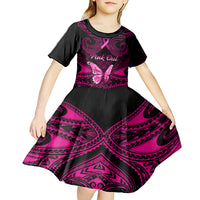 personalised-pink-out-kid-short-sleeve-dress-breast-cancer-awareness-polynesian-pattern-black-version