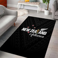 Football New Zealand Area Rug Aotearoa United Black Version - Polynesian Pride
