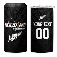 Custom Football New Zealand 4 in 1 Can Cooler Tumbler Aotearoa United Black Version - Polynesian Pride
