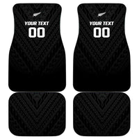 Custom Football New Zealand Car Mats Aotearoa United Black Version - Polynesian Pride