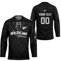 Custom Football New Zealand Hockey Jersey Aotearoa United Black Version - Polynesian Pride