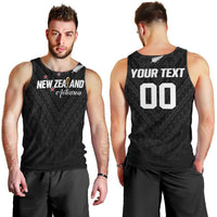 Custom Football New Zealand Men Tank Top Aotearoa United Black Version - Polynesian Pride