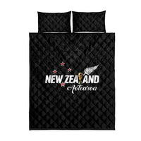 Football New Zealand Quilt Bed Set Aotearoa United Black Version - Polynesian Pride