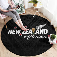Football New Zealand Round Carpet Aotearoa United Black Version - Polynesian Pride