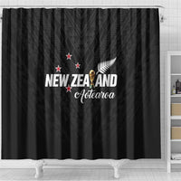 Football New Zealand Shower Curtain Aotearoa United Black Version - Polynesian Pride