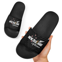 Football New Zealand Slide Sandals Aotearoa United Black Version - Polynesian Pride