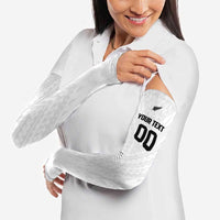 Custom Football New Zealand Arm Sleeves Aotearoa United White Version - Polynesian Pride