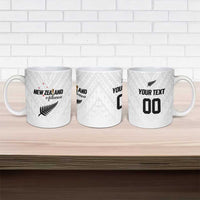 Custom Football New Zealand Ceramic Mug Aotearoa United White Version - Polynesian Pride