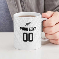 Custom Football New Zealand Ceramic Mug Aotearoa United White Version - Polynesian Pride