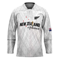 Custom Football New Zealand Hockey Jersey Aotearoa United White Version - Polynesian Pride
