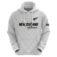 Custom Football New Zealand Hoodie Aotearoa United White Version - Polynesian Pride