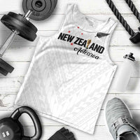 Custom Football New Zealand Men Tank Top Aotearoa United White Version - Polynesian Pride