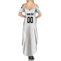 Custom Football New Zealand Summer Maxi Dress Aotearoa United White Version - Polynesian Pride