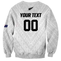 Custom Football New Zealand Sweatshirt Aotearoa United White Version - Polynesian Pride