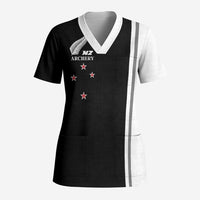 Personalised New Zealand 2025 Archery Basic Scrub Top Archery NZ - Polynesian Pride
