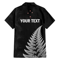 Personalised New Zealand 2025 Archery Family Matching Off The Shoulder Long Sleeve Dress and Hawaiian Shirt Aotearoa Silver Arrows Black