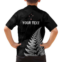 Personalised New Zealand 2025 Archery Kid Hawaiian Shirt Aotearoa Silver Arrows Black