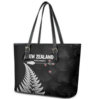 New Zealand 2025 Archery Leather Tote Bag Aotearoa Silver Arrows Black LT01 - Polynesian Pride
