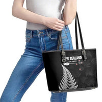 New Zealand 2025 Archery Leather Tote Bag Aotearoa Silver Arrows Black LT01 - Polynesian Pride