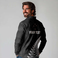 Personalised New Zealand 2025 Archery Long Sleeve Polo Shirt Aotearoa Silver Arrows Black