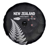 New Zealand 2025 Archery Spare Tire Cover Aotearoa Silver Arrows Black LT01 - Polynesian Pride