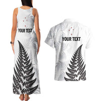Personalised New Zealand 2025 Archery Couples Matching Tank Maxi Dress and Hawaiian Shirt Aotearoa Silver Arrows White