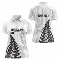 Personalised New Zealand 2025 Archery Women Polo Shirt Aotearoa Silver Arrows White