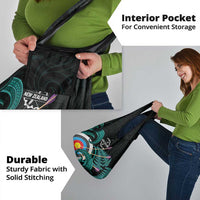 New Zealand Archery Grocery Bag Turquoise Maori Silver Fern