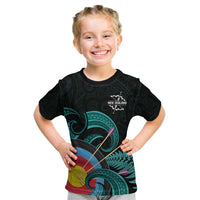 Personalised New Zealand Archery Kid T Shirt Turquoise Maori Silver Fern LT01 Turquoise - Polynesian Pride