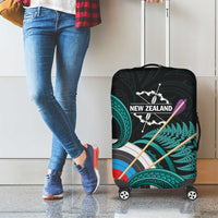 New Zealand Archery Luggage Cover Turquoise Maori Silver Fern