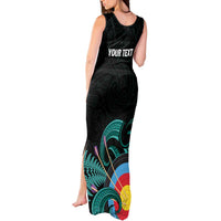 Personalised New Zealand Archery Tank Maxi Dress Turquoise Maori Silver Fern
