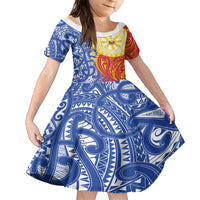 Philippines Family Matching Short Sleeve Bodycon Dress and Hawaiian Shirt Pilipinas Polynesian Pattern LT01 Daughter's Dress Art - Polynesian Pride