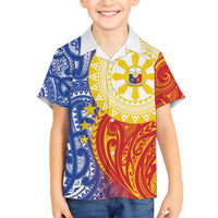 Philippines Kid Hawaiian Shirt Pilipinas Polynesian Pattern