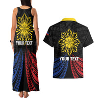 Personalized Philippines Independence Day Couples Matching Tank Maxi Dress and Hawaiian Shirt Filipino 126th Anniversary Sun Tattoo